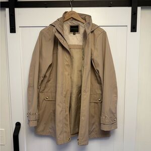 Weatherproof Beige Hooded Rain Jacket